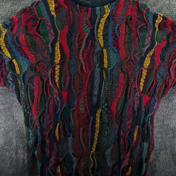 COOGI Australia Authentic Women XL Red Green 3D Knit Pullover Cotton Sweater - Picture 15 of 16
